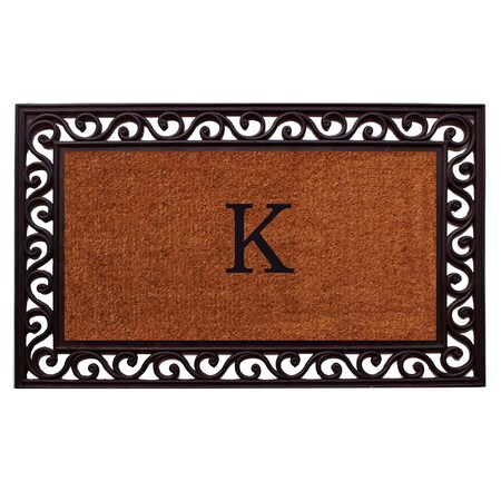 Monogram Door Mat, Black, Natural, 22 in W x 36 in L